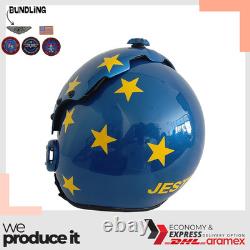 Top Gun Jester Hgu-33 Flight Helmet Movie Prop Pilot Aviator Usn Navy + Patch