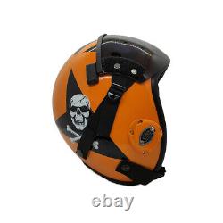 Top Gun Jolly Rogers Flight Helmet Prop Pilot Naval USN Navy Chrome Receiver