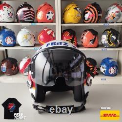 Top Gun Maverick 2022 Fritz Hgu-55 Flight Helmet Movieprop Pilot Aviator Usn+sh