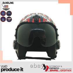 Top Gun Maverick Hgu-33 Flight Helmet Movie Prop Pilot Aviator Usn Navy + Patch