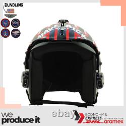 Top Gun Maverick Hgu-33 Flight Helmet Movie Prop Pilot Aviator Usn Navy + Patch