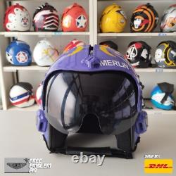 Top Gun Merlin Hgu-33 Flight Helmet Movie Prop Pilot Naval Aviator Usn Navy V2
