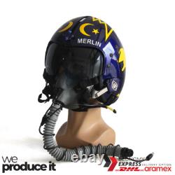 Top Gun Merlin Hgu-33 Flight Helmet Movie Prop Pilot Usn+ Mbu-12/p Mask Replica