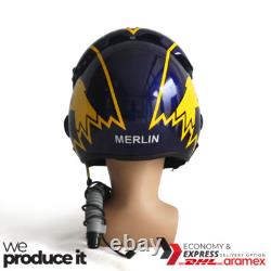 Top Gun Merlin Hgu-33 Flight Helmet Movie Prop Pilot Usn+ Mbu-12/p Mask Replica