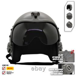 Top Gun Plain Grey Flight Helmet Movie Prop Pilot Naval Aviator Usn Navy