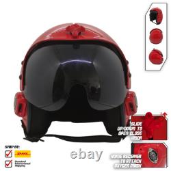Top Gun Plain Red Hgu-33 Flight Helmet Movie Prop Pilot Aviator Usn Usaf V2