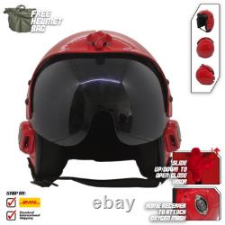 Top Gun Plain Red Hgu-33 Flight Helmet Movie Prop Pilot Aviator Usn Usaf V2 + Bg