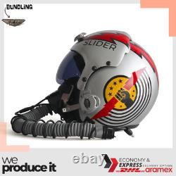 Top Gun Slider HGU-33 Flight Helmet Movie Prop Pilot Aviator USN + MBU Mask Rep
