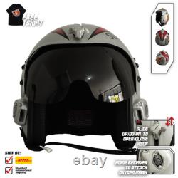 Top Gun Slider Hgu-33 Flight Helmet Movie Prop Pilot Aviator Usn Navy + T-shirt