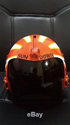Top Gun Sundown Flight Helmet Movie Prop Pilot Naval Aviator Usn Navy