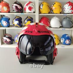 Top Gun Sundown Flight Helmet Movie Prop Pilot Naval Aviator Usn Navy + Pin