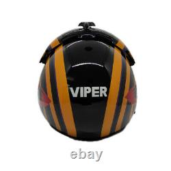 Top Gun Viper Flight Helmet Prop Pilot Naval Aviator USN Navy Chrome Receiver