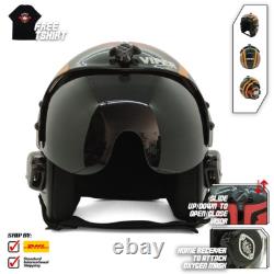 Top Gun Viper Hgu-33 Flight Helmet Movie Prop Pilot Aviator Usn Navy + T-shirt