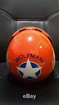 Top Gun Wolfman Flight Helmet Movie Prop Pilot Naval Aviator Usn Navy