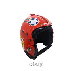 Top Gun Wolfman Flight Helmet Prop Pilot Naval Aviator USN Navy Chrome Receiver