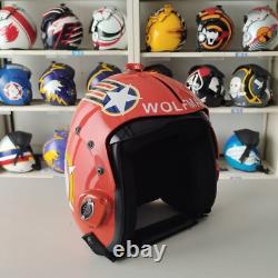 Top Gun Wolfman Hgu-33 Flight Helmet Movie Prop Pilot Aviator Usn Navy+ Pin