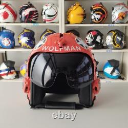 Top Gun Wolfman Hgu-33 Flight Helmet Movie Prop Pilot Aviator Usn Navy+ Pin