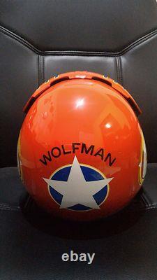 Top Gun Wolfman Hgu-33 Flight Helmet Movie Prop Pilot Aviator Usn Navy+ Pin