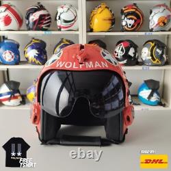 Top Gun Wolfman Hgu-33 Flight Helmet Movie Prop Pilot Aviator Usn Navy+ T-shirt