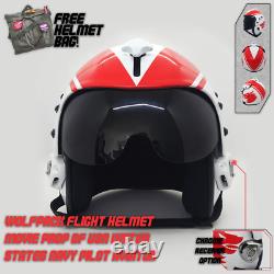Top Gun Wolfpack HGU-33 Flight Helmet Prop Pilot Naval Aviator USN Navy + HL Bag