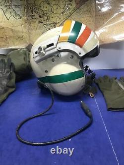 U. S. Marines GENTEX SPH-3B HELICOPTER PILOT FLIGHT HELMET & BAG WithMaps LOOK