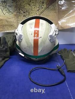 U. S. Marines GENTEX SPH-3B HELICOPTER PILOT FLIGHT HELMET & BAG WithMaps LOOK