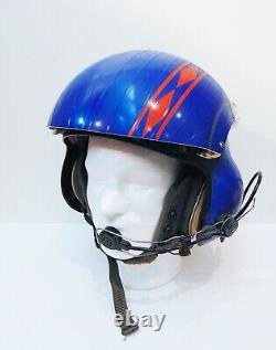 U. S. Navy SPH-3B Helicopter Pilot Flight Helmet, Dual Visor, Blue Reflective Tape