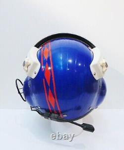 U. S. Navy SPH-3B Helicopter Pilot Flight Helmet, Dual Visor, Blue Reflective Tape