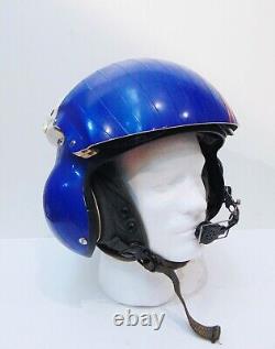 U. S. Navy SPH-3B Helicopter Pilot Flight Helmet, Dual Visor, Blue Reflective Tape