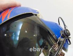 U. S. Navy SPH-3B Helicopter Pilot Flight Helmet, Dual Visor, Blue Reflective Tape