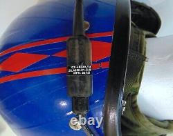 U. S. Navy SPH-3B Helicopter Pilot Flight Helmet, Dual Visor, Blue Reflective Tape