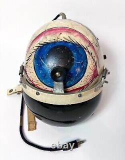 US Air Force Eye Ball Painted Pilot Flight Helmet Bag Oxygen Mask OOAK Rare