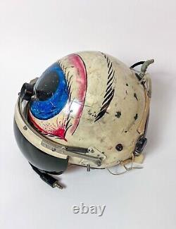 US Air Force Eye Ball Painted Pilot Flight Helmet Bag Oxygen Mask OOAK Rare