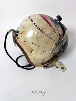 US Air Force Eye Ball Painted Pilot Flight Helmet Bag Oxygen Mask OOAK Rare