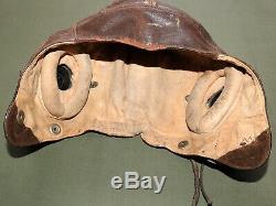 US Army AAF WW2 8TH AIR FORCE FIGHTER PILOT BRITISH WIRED TYPE C FLIGHT HELMET