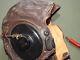 US Army AAF WW2 PILOT WIRED A-11 LEATHER FLIGHT HELMET Vtg Aviator Flying RARE