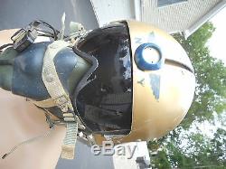 US Navy APH-5 Single Visor Pilot Flight Helmet Size Med MS22001 Oxygen Mask