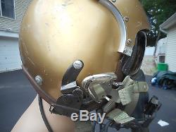 US Navy APH-5 Single Visor Pilot Flight Helmet Size Med MS22001 Oxygen Mask
