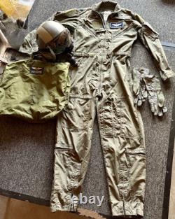 US Pilot Flight Helmet & Flight Suit Named Gulf War Desert Storm Aviation Lot