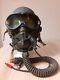 US figther pilot WW II leather helmet with goggles and oxy mask