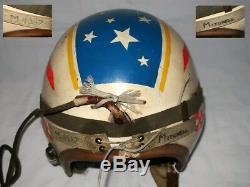 USAF Fliegerhelm P-1A Flight Helmet Jet Pilot Korea War Era Oxygen Mask A-13A US