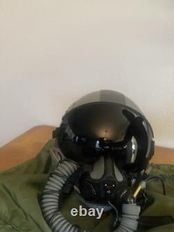 USAF Gentex HGU-55 Pilot Flight Helmet Size L with MBU-20/P and flight suit 1996