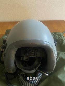 USAF Gentex HGU-55 Pilot Flight Helmet Size L with MBU-20/P and flight suit 1996