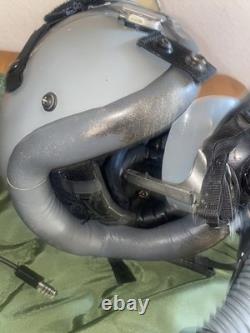 USAF Gentex HGU-55 Pilot Flight Helmet Size L with MBU-20/P and flight suit 1996