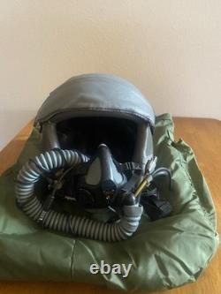 USAF Gentex HGU-55 Pilot Flight Helmet Size L with MBU-20/P and flight suit 1996