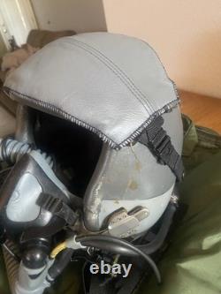 USAF Gentex HGU-55 Pilot Flight Helmet Size L with MBU-20/P and flight suit 1996