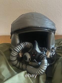 USAF Gentex HGU-55 Pilot Flight Helmet Size L with MBU-20/P and flight suit 2008