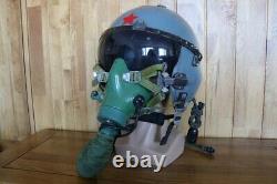 Used Air Force Fighter Pilot Helmet, Pull down Sunvisor, Oxygen Mask Ym-9915G