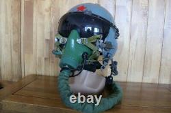 Used Air Force Fighter Pilot Helmet, Pull down Sunvisor, Oxygen Mask Ym-9915G