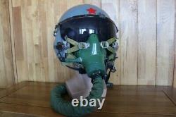 Used Air Force Fighter Pilot Helmet, Pull down Sunvisor, Oxygen Mask Ym-9915G